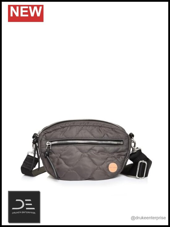 Handbags - Nylon Wave Quilted Crossbody Bag with 55" Adjustable Strap